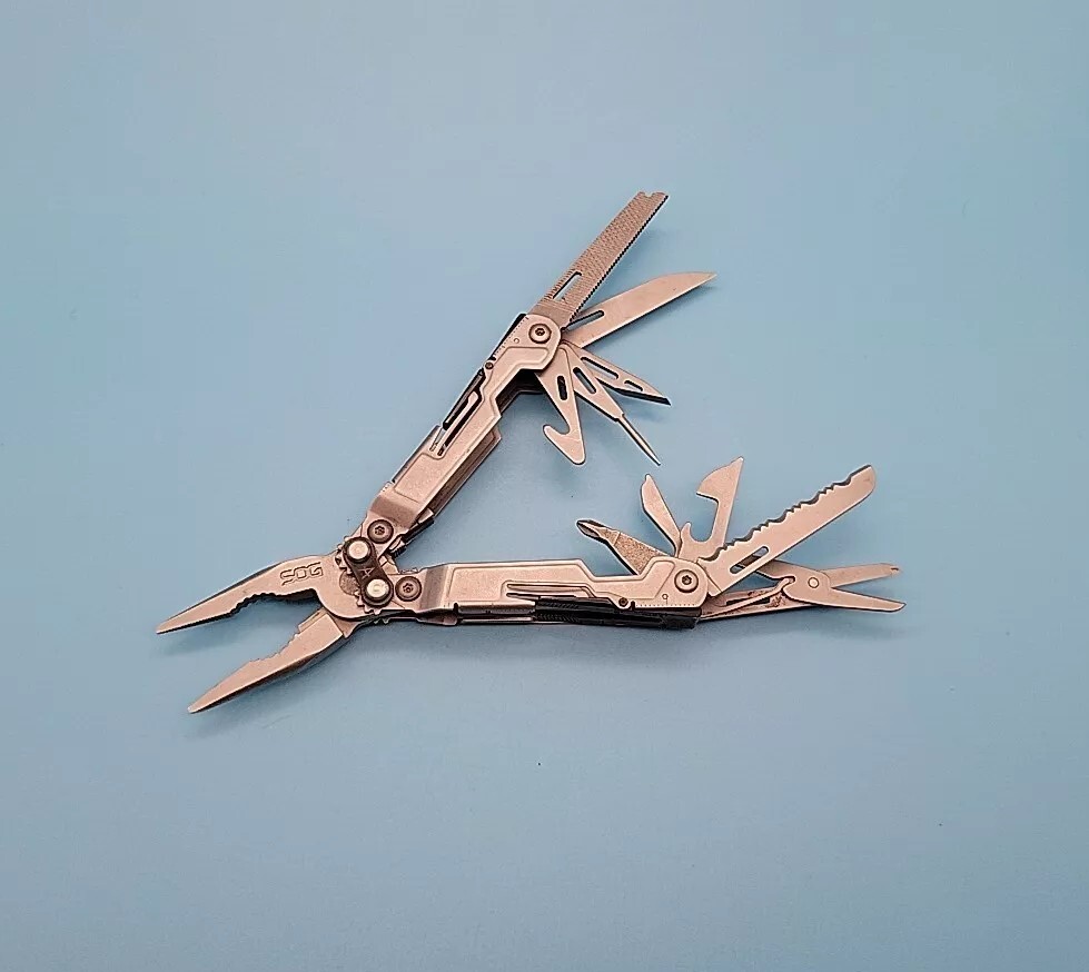 SOG PowerPint Multi-Tool – 18 Tools – Stone Wash – Screwdrivers, Pliers, Knife