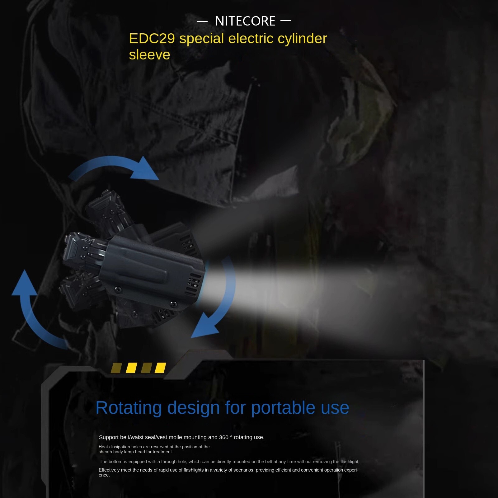 Flashlight Scabbard K-Sheath Belt Clip For NITECORE EDC25/EDC23/EDC29/EDC27UHi