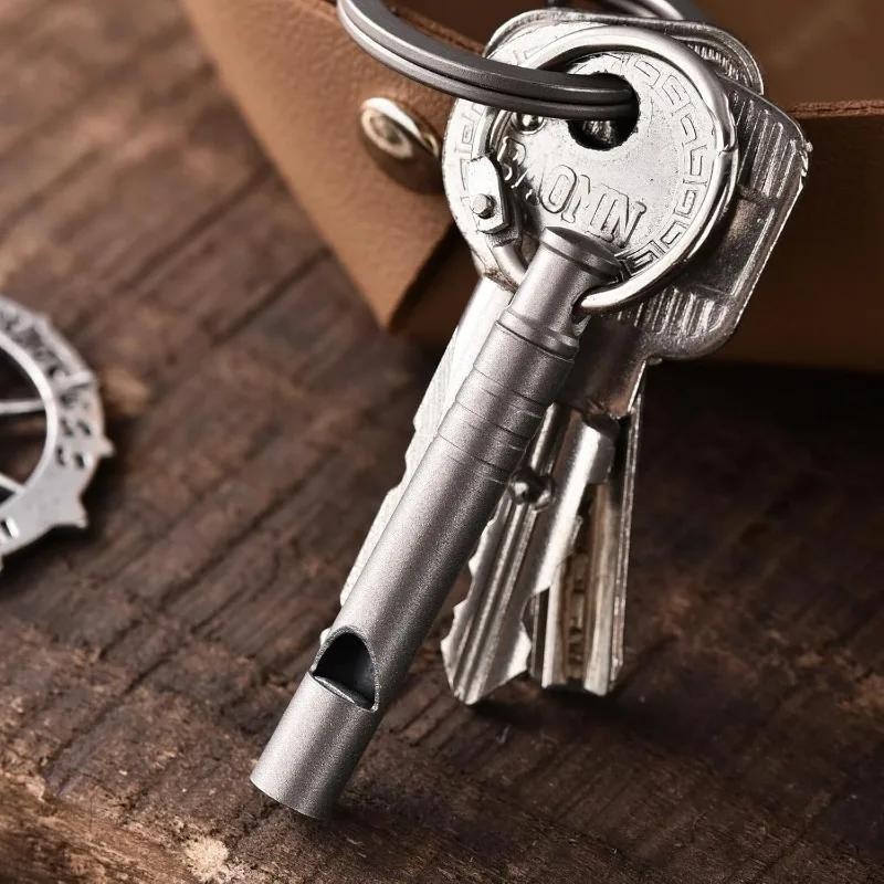 2pack Titanium Emergency Survival Whistle Mini Edc Tool for Hiking & Camping