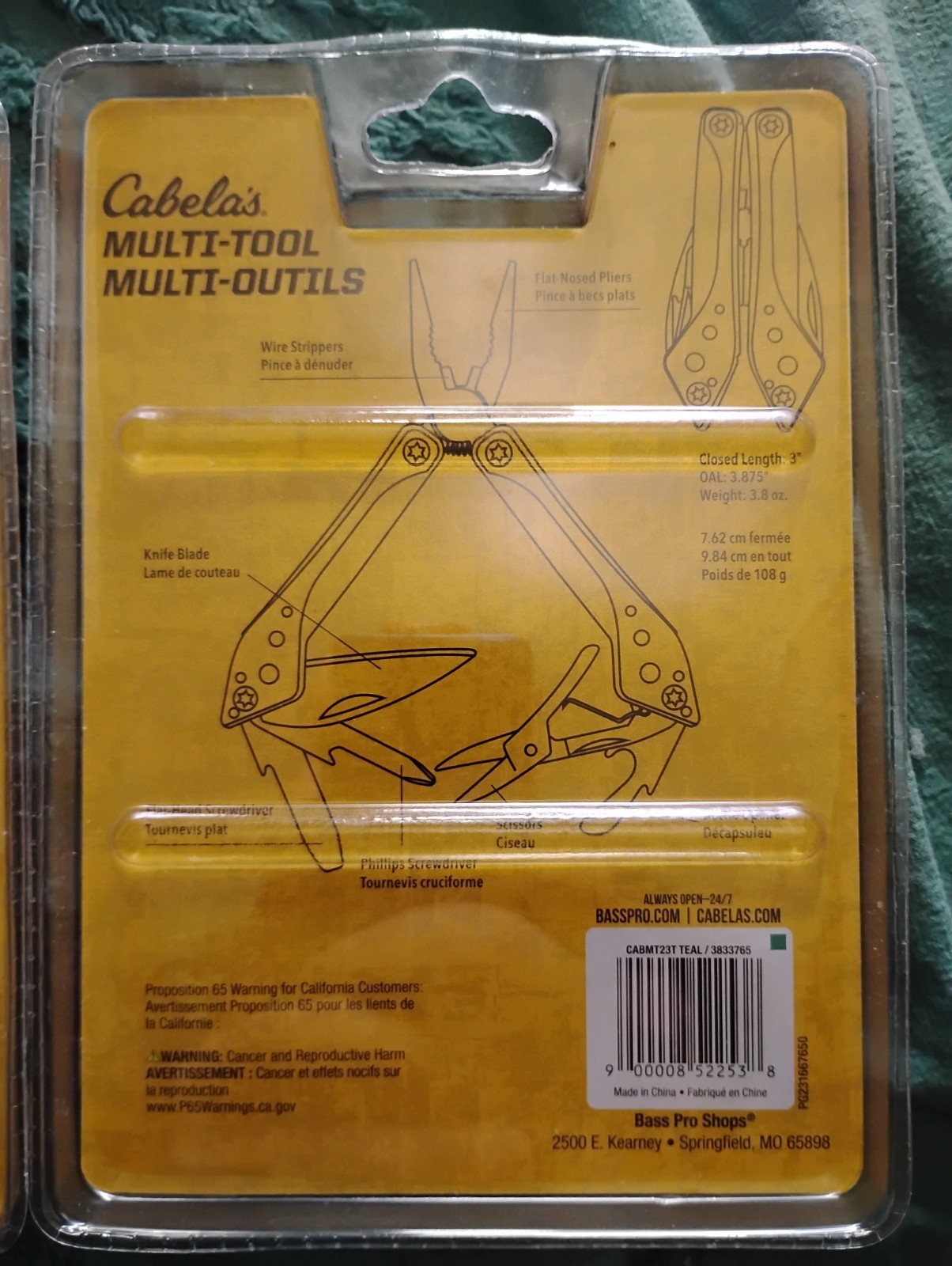 2X Cabelas’s 7-1 Tool Gray Multi-Tool NEW (ONE GREEN & ONE BLACK)
