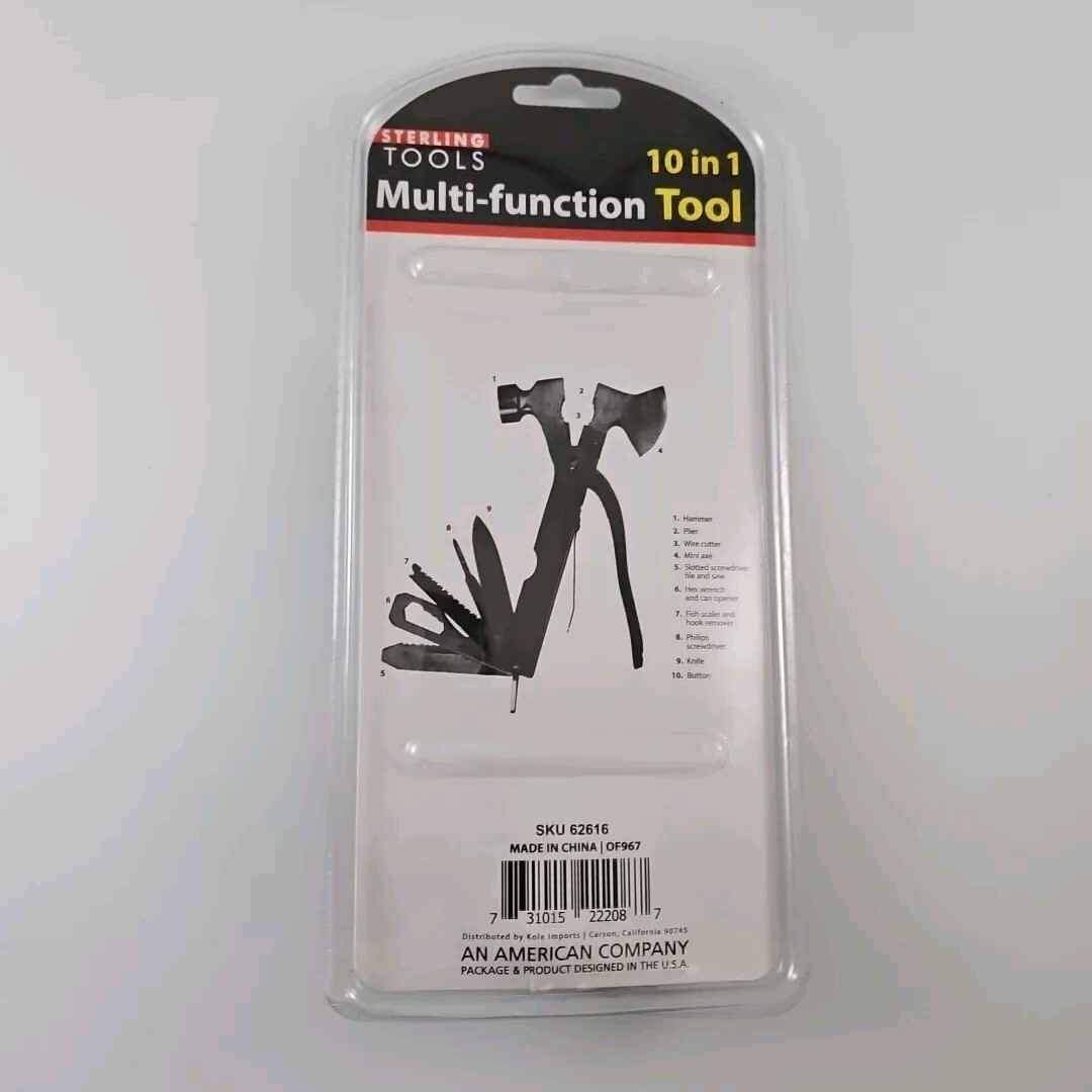 10 In 1 Multifunction Tool W/ Mini Ax & Hammer New In Box