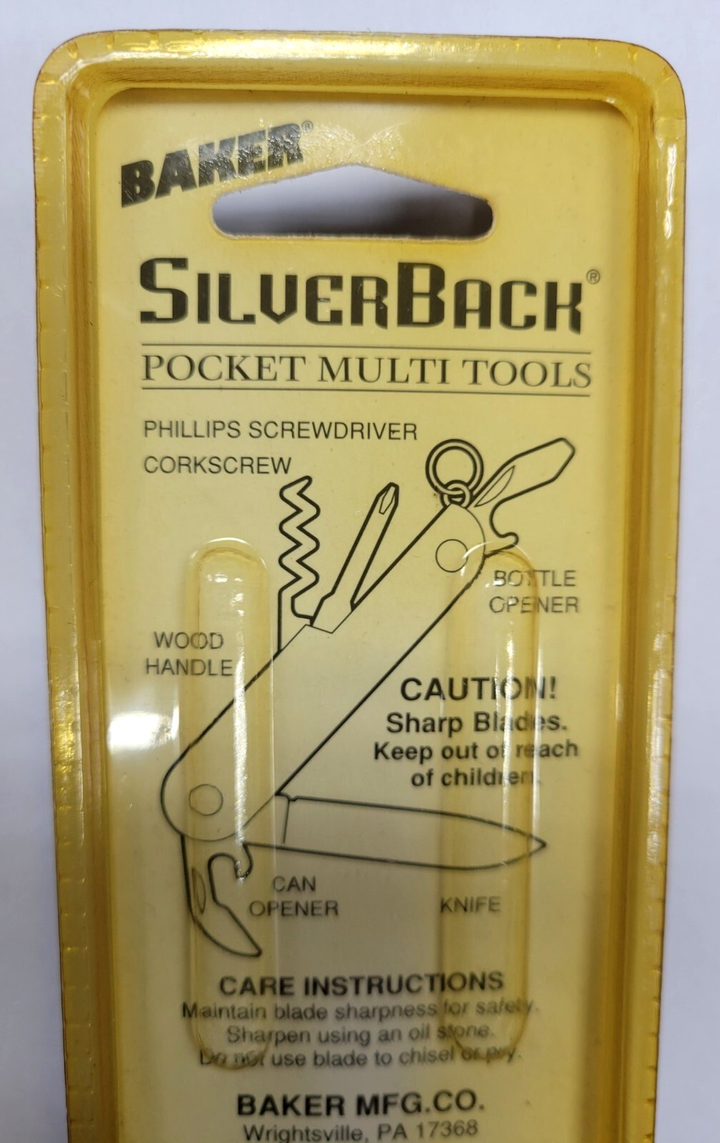 Baker Sliverback Pocket Knife Multi Tool SB-1100 Stainless Steel New NOS