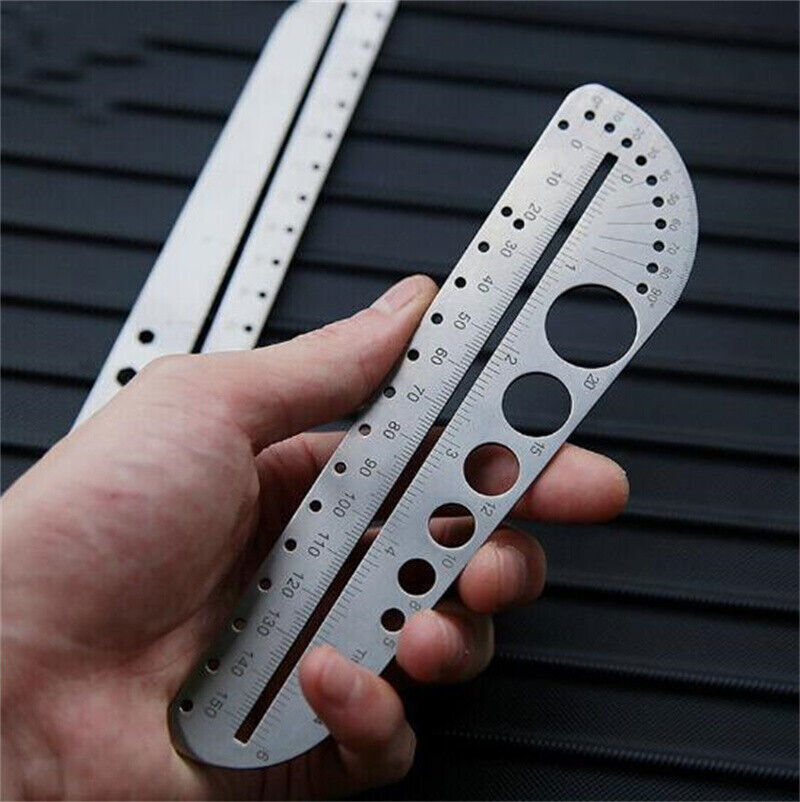 6 Inch EDC Titanium Alloy Ruler 15CM Portable Scale Protractor TC4 Multi Tool