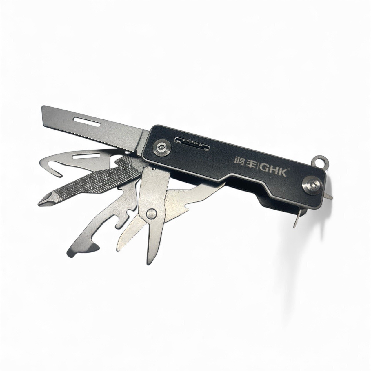 GHK 10 In 1 Pocket Multi Tool EDC Swiss Army Type Knife Screwdriver Safety Lock