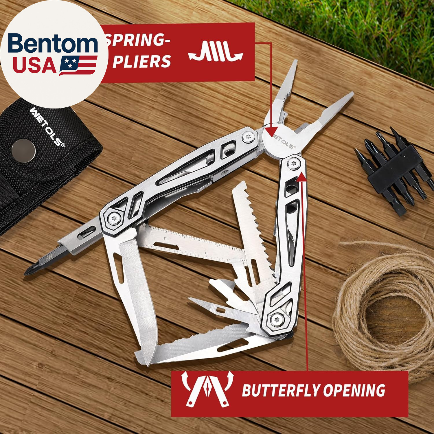 Multitool with Pocket Knife, Birthday Gifts for Men Women Mom Dad, 21-In-1 Stai