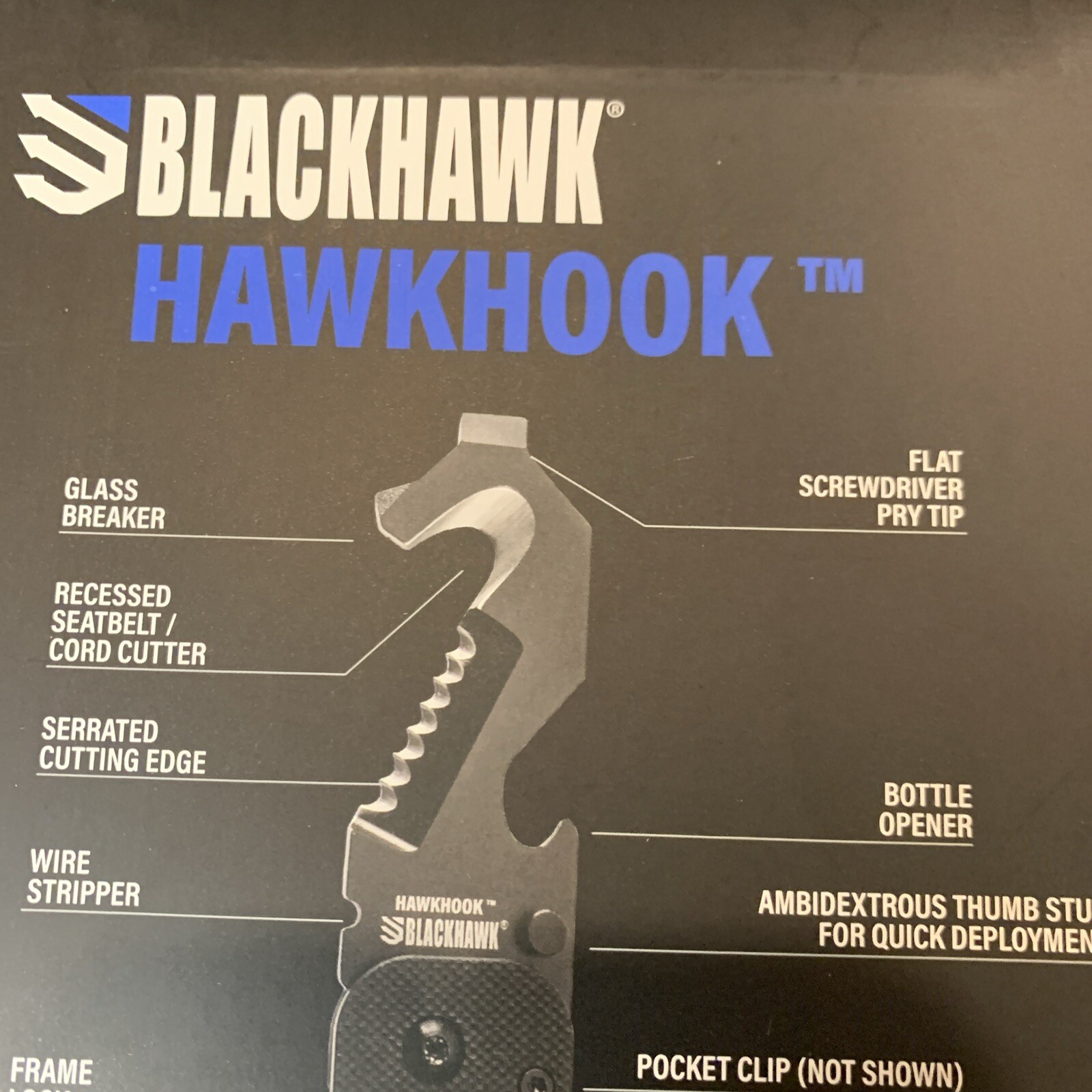BLACKHAWK HAWKHOOK Compact Survival Multi-tool New Military Friendly Camping Car
