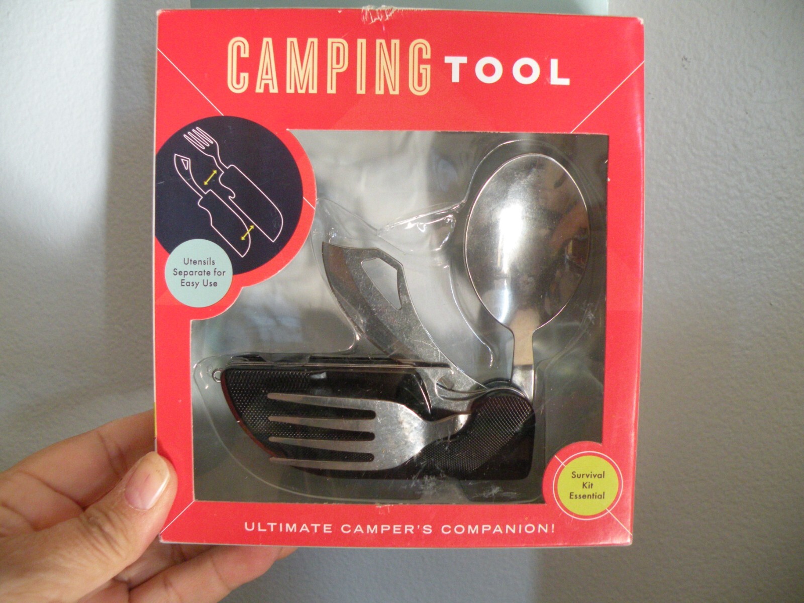 Camping Utensil Survival Tool w Knife, Fork, Spoon New Y4