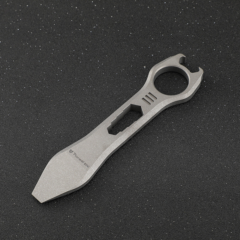 Titanium Pocket Pry Bar Crowbar Outdoor EDC Multi Tools Bottle Opener Wrench