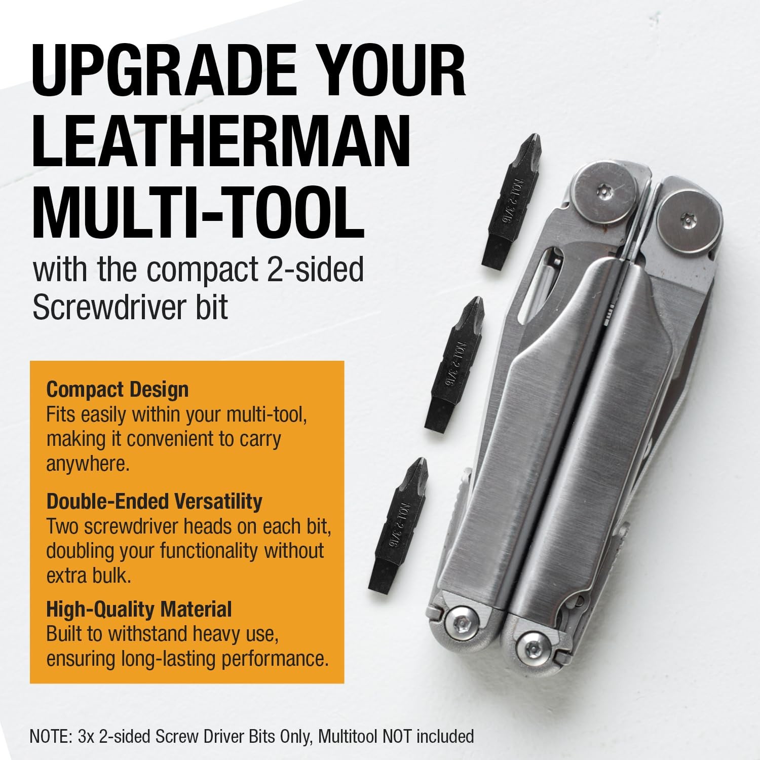[3 Pack] Replacement Two-Sided Screwdriver Bit For Leatherman Multi-Tool – #1…