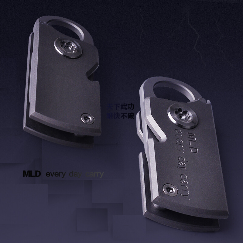 D2 Blade Titanium Knife Hook Mini Pocket EDC Tool Survival Folding Belt Keychain