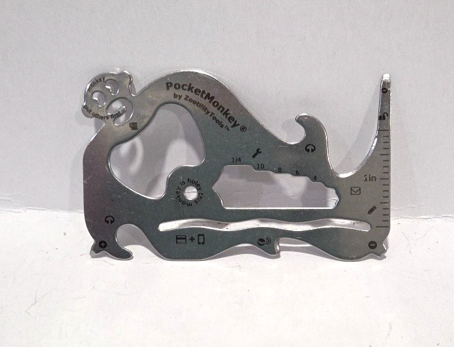 Zootility Tools Pocket Monkey Flat Multi Tool Fits Your Wallet Stainless Steel