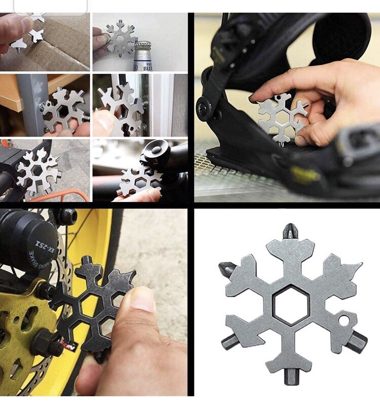 18 tool Pocket-size multifunction gadget – 11 Wrenches, 4 Screwdrivers, Cutter..