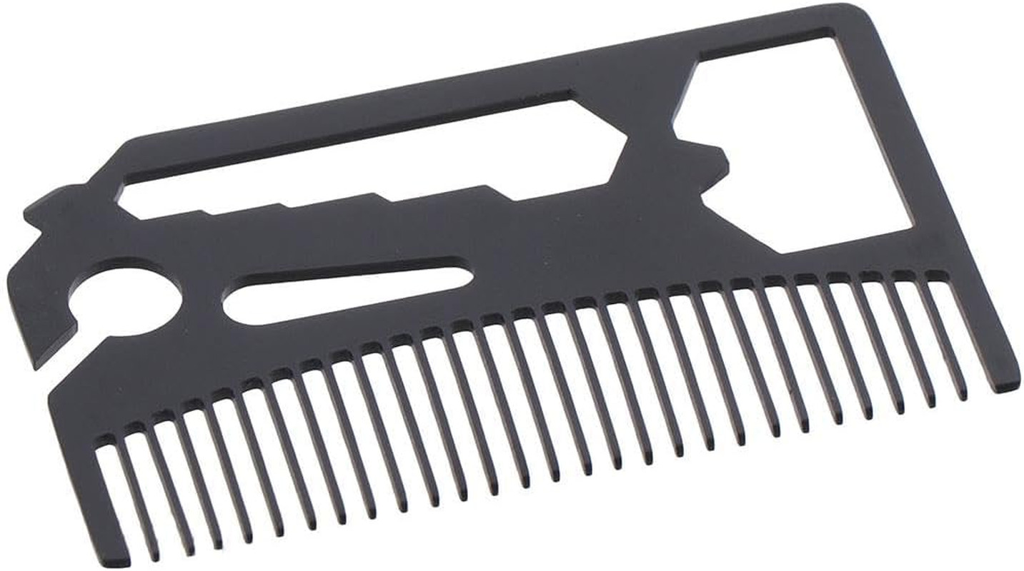 Multifunctional Utility Credit Card Size Comb, Multi Tool Bottle Opener, Stainle