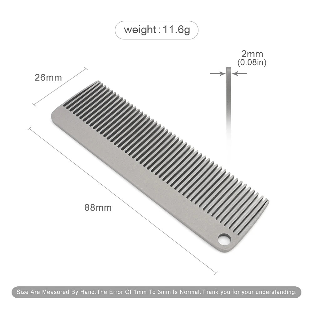 Portable Comb Titanium Alloy Combs Keychain Accessories Outdoor Small Tool