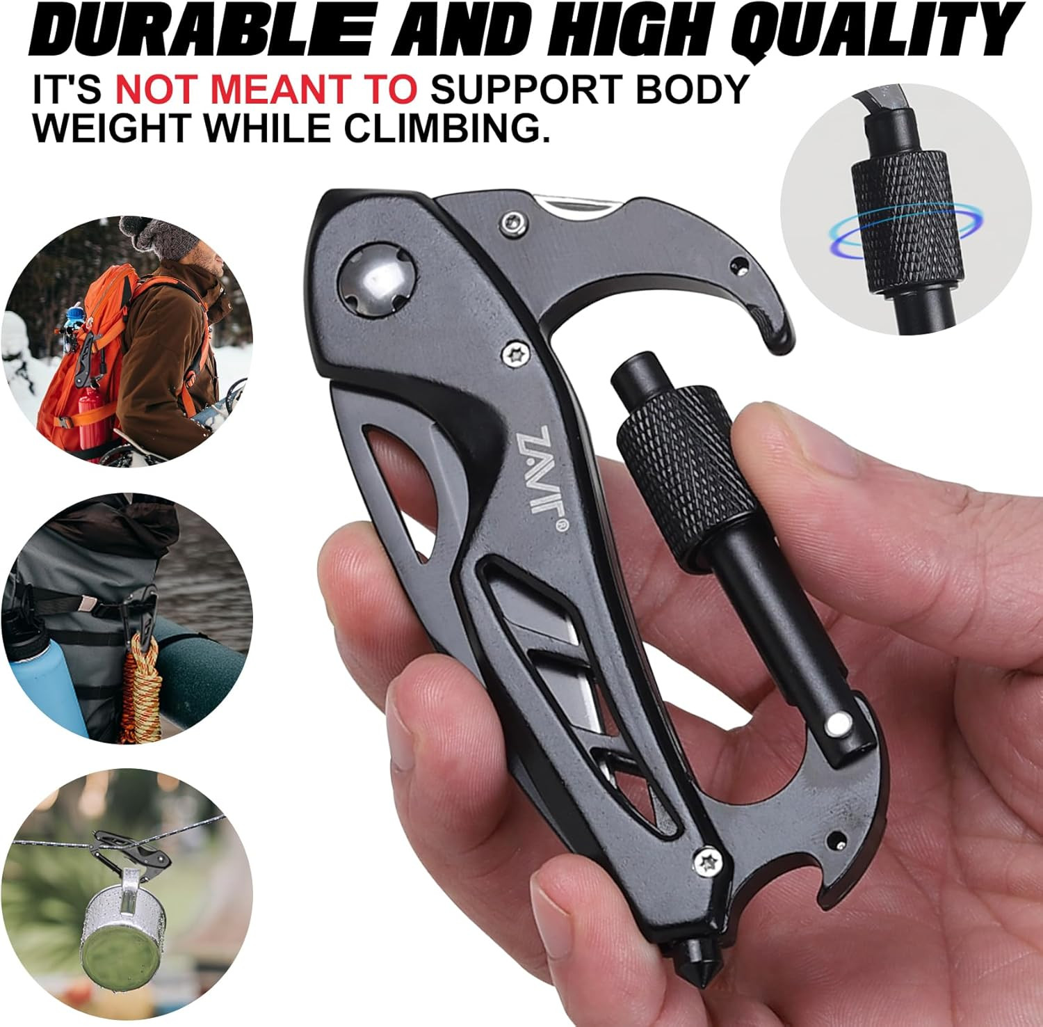 Gifts for Men, Multitool Carabiner with Pocket Knife Men Valentines Day, Mens St