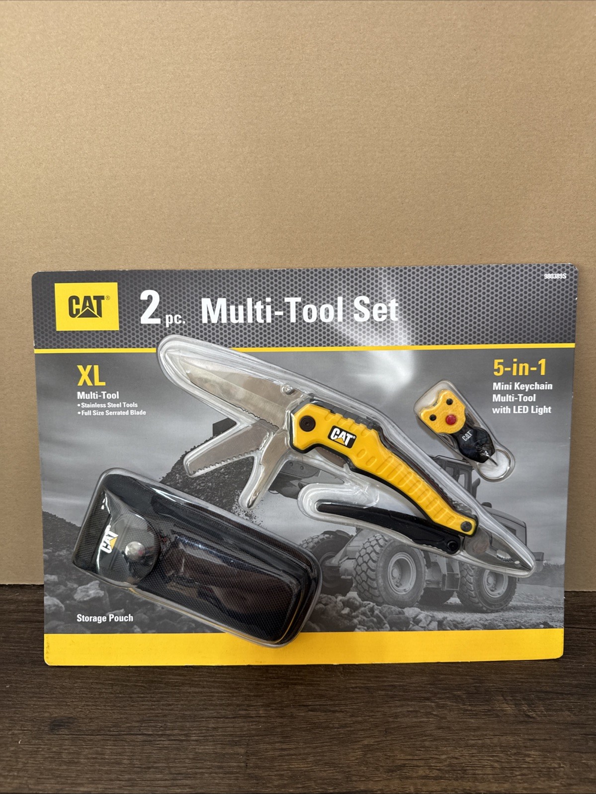 CAT 2 Piece XL Multi-Tool Set, And 5-in-1 Mini Keychain With Storage Pouch