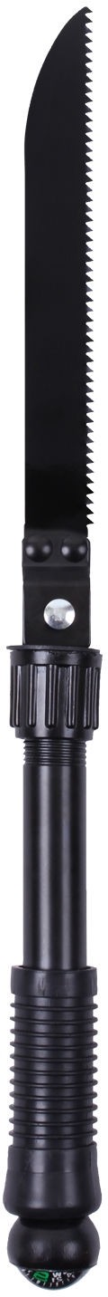 Black 5-In-1 Multi Purpose Camping Tool Emergency – Shovel Saw Axe Pick Compass
