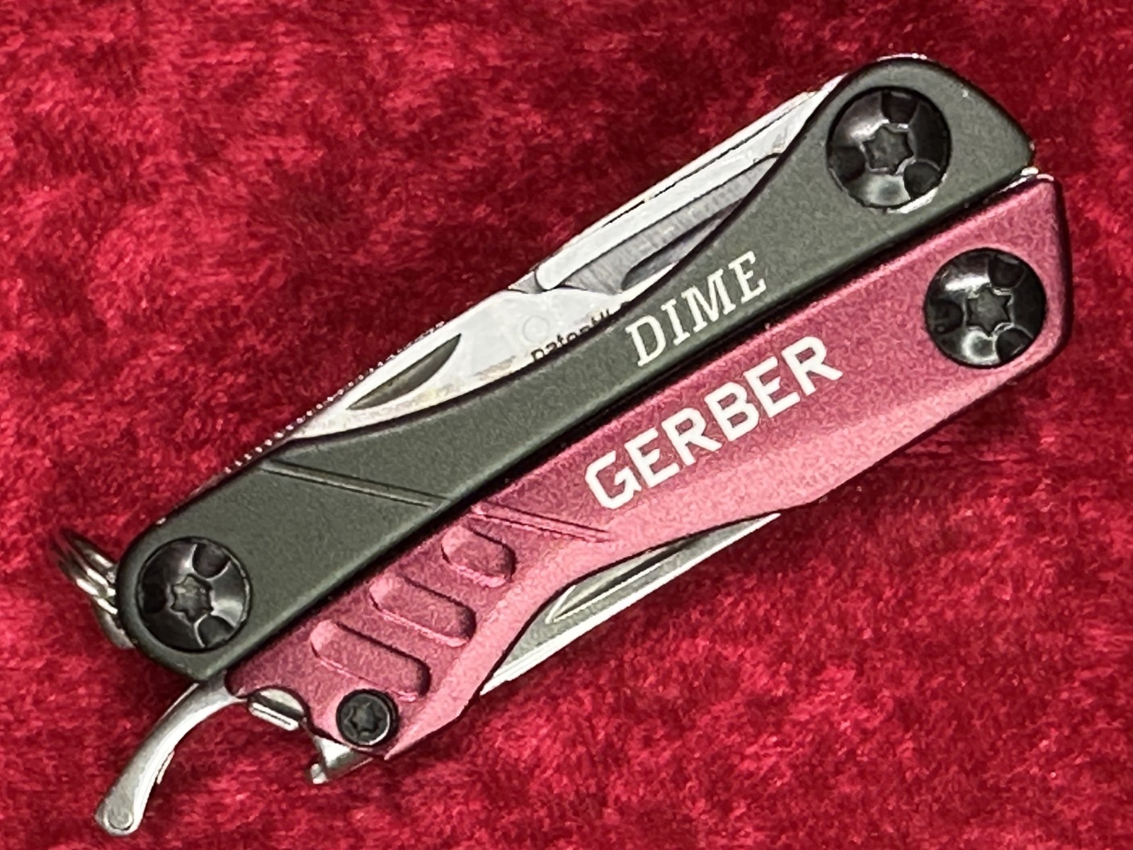 Gerber Dime Burgundy Wine Mini Multi-Tool Keychain Random Pick Rare Color (445)