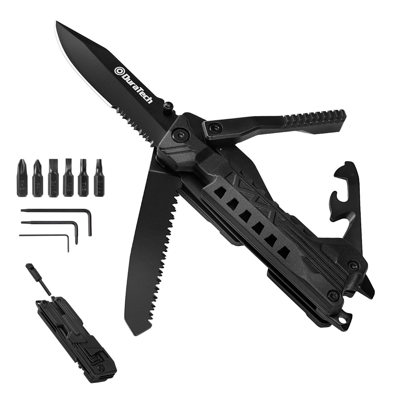 20-in-1 Multitool with Safety Lock, Pocket Knife, Screwdriver, Can/Bottle Opener