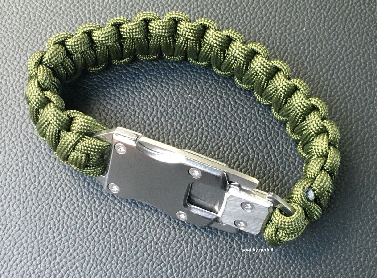 Paracord Emergency Tactical EDC Survival Knife Bracelet, Oliver Green BR11 New