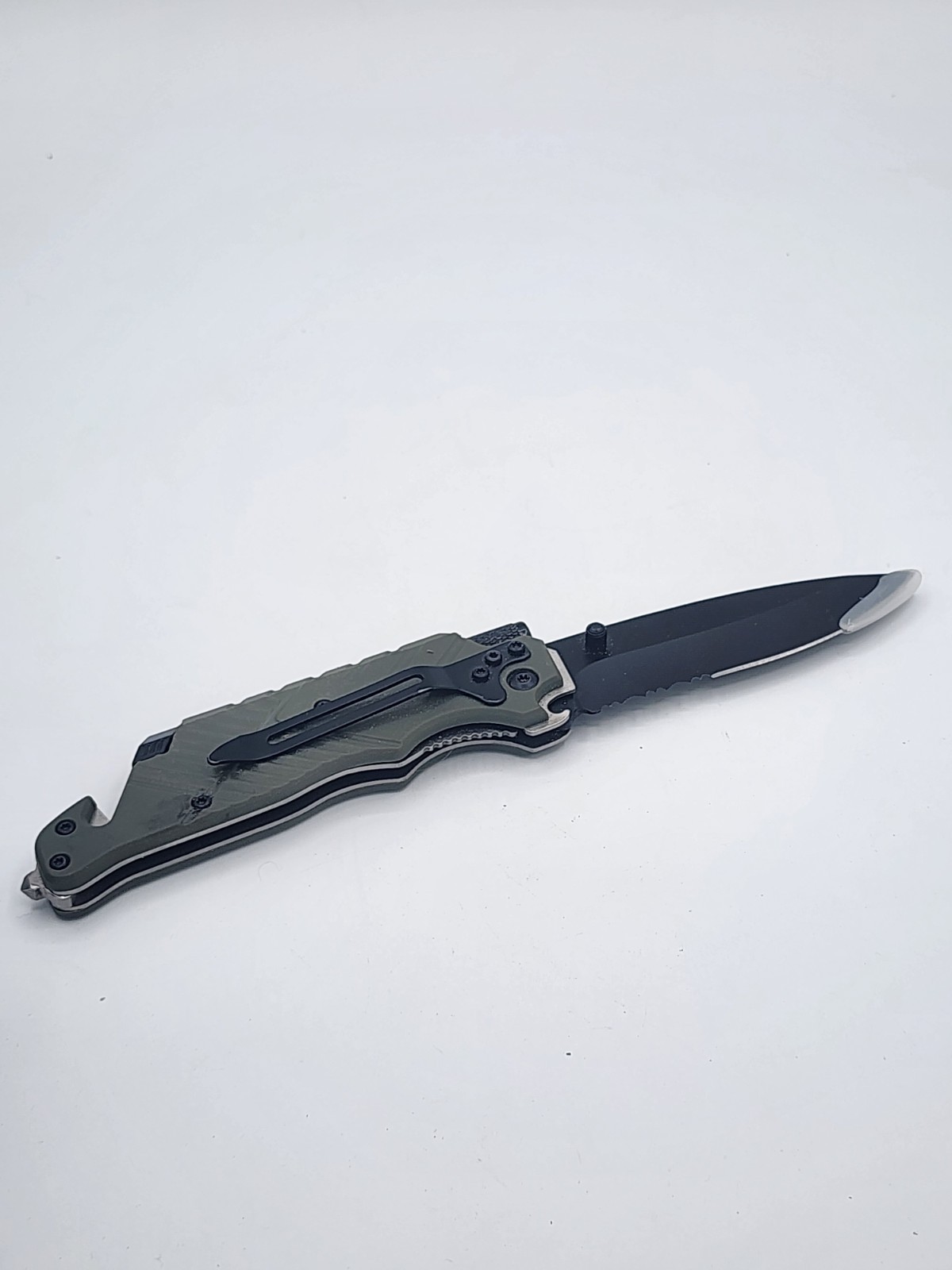 Ozark Trail 6 In 1 Multi Tool Lock Blade Knife Cord Cutter Bottle Opener