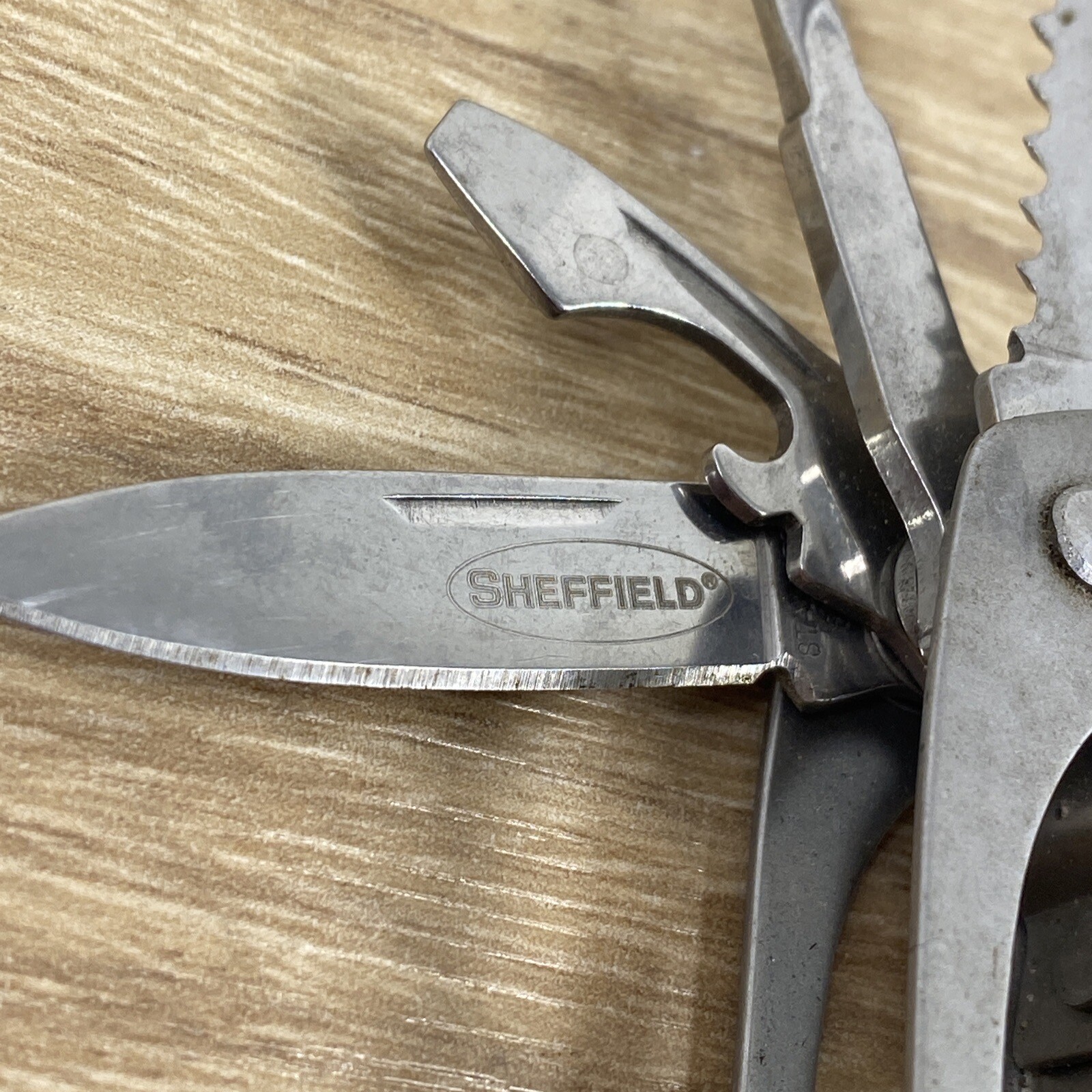 Vintage SHEFFIELD 8-Function Stainless Steel Folding Multi-Tool