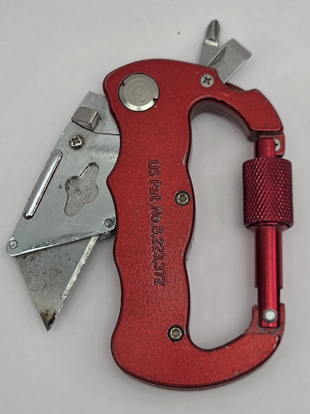 Carabiner Multitool Knife Red Color Razor Blade