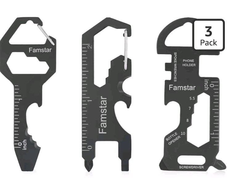 Keychain Multi-Tool 3Pack Metal Pocket Tool Portable No Rust Wrench Opener