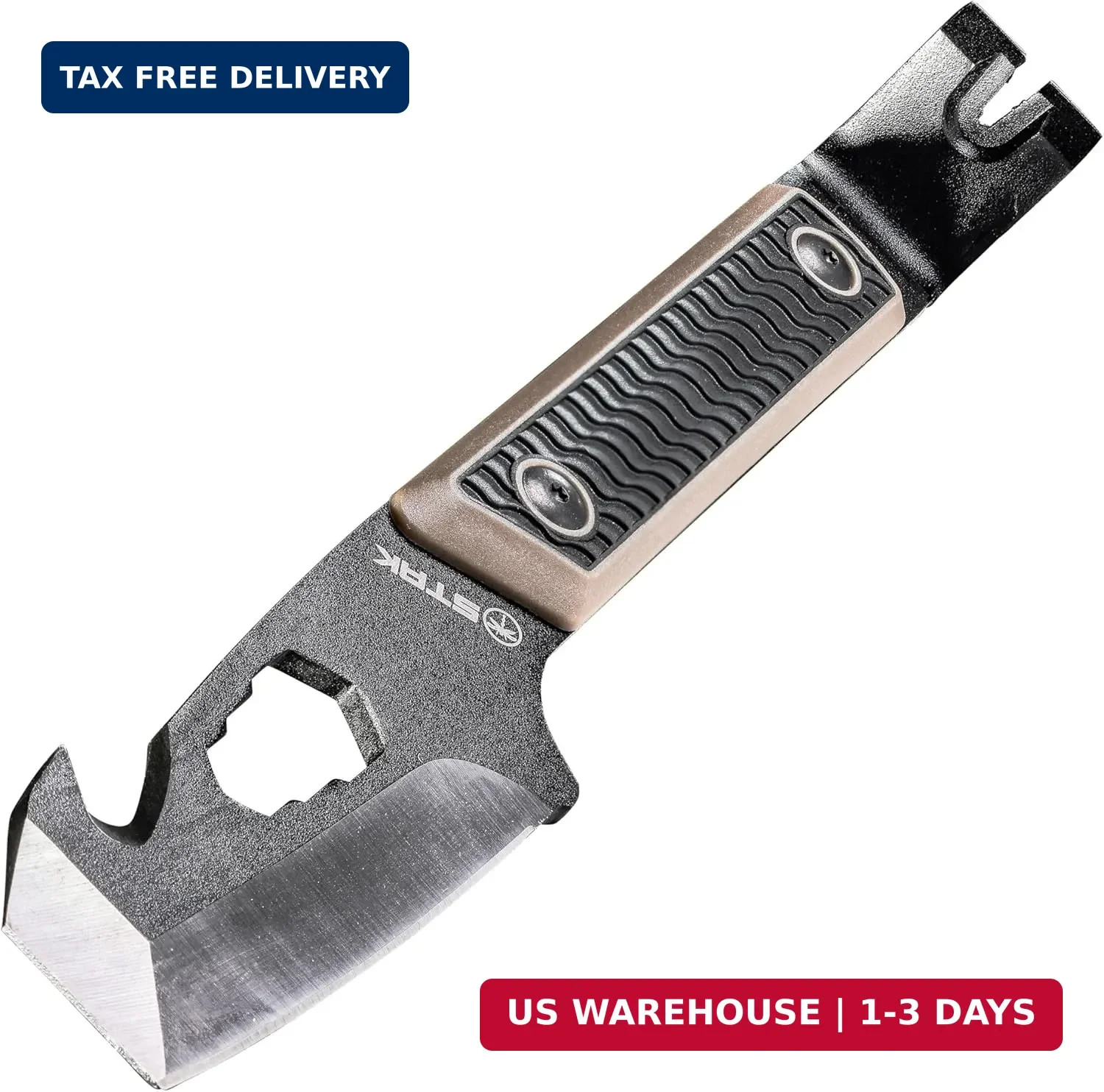 STAK 11815 Tac EDC Pry Bar, 10″ EDC Multitool, 420 Stainless Steel Blade with…