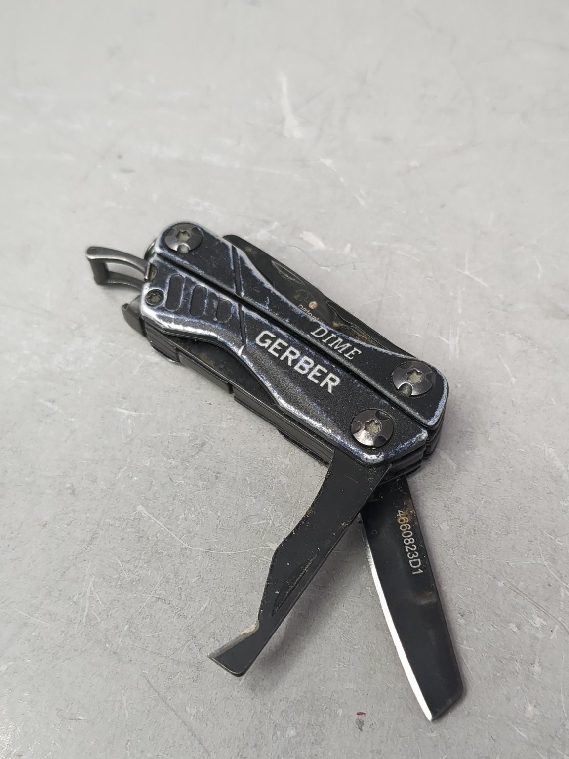 Gerber Dime Mini Multi-Tool Black Stainless Steel Compact Keychain