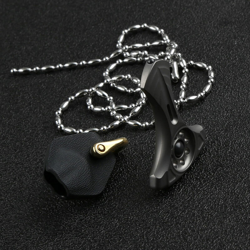 TC4 Titanium Keychain Necklace Pendant Bead Window Break Tool with Kydex Sheath