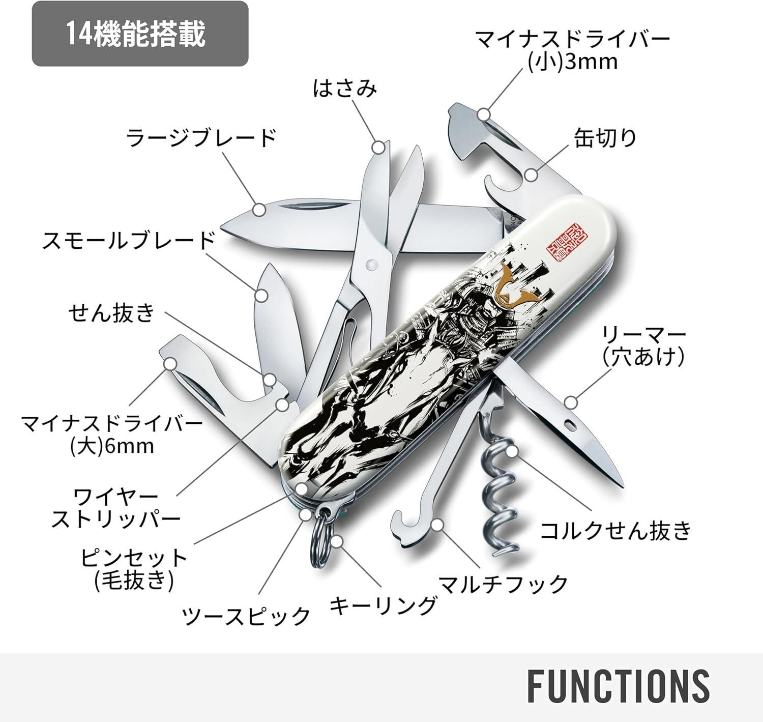 VICTORINOX Climber Sengoku Sumie Hojo Ujiyasu Medium Multi Tool Knife Japan F/S