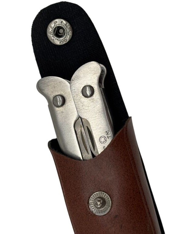 Vintage American Camper Stainless Steel Multi-Tool With Leather Sheath