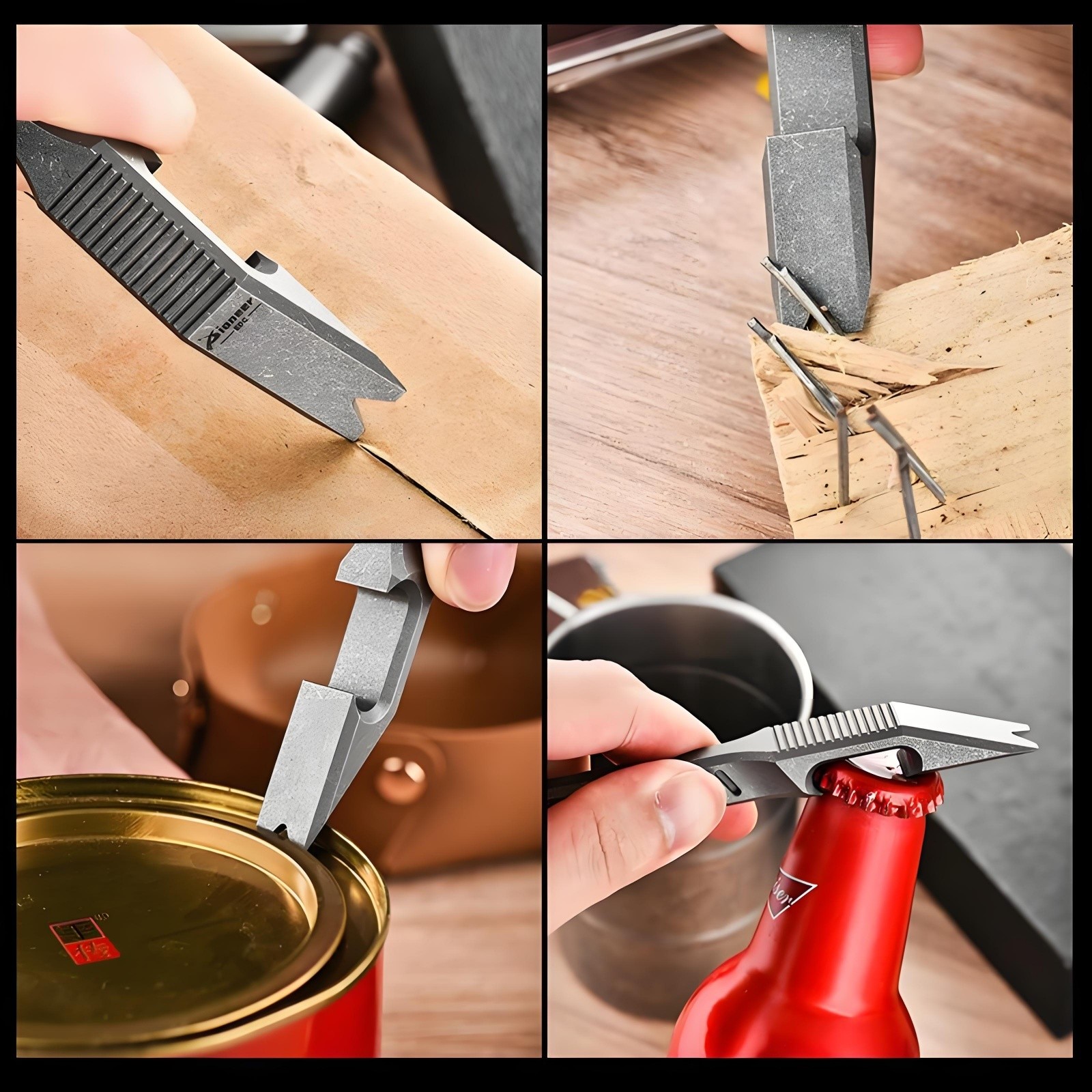 Titanium Alloy EDC Pry Bar Multi Tool Bottle Opener Outdoor Pocket Gear Portable
