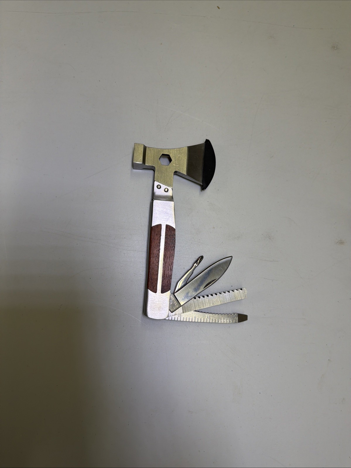Sheffield Multi Tool Camp 8In-1 Axe Hammer Screwdriver Blade Scaler Open Box