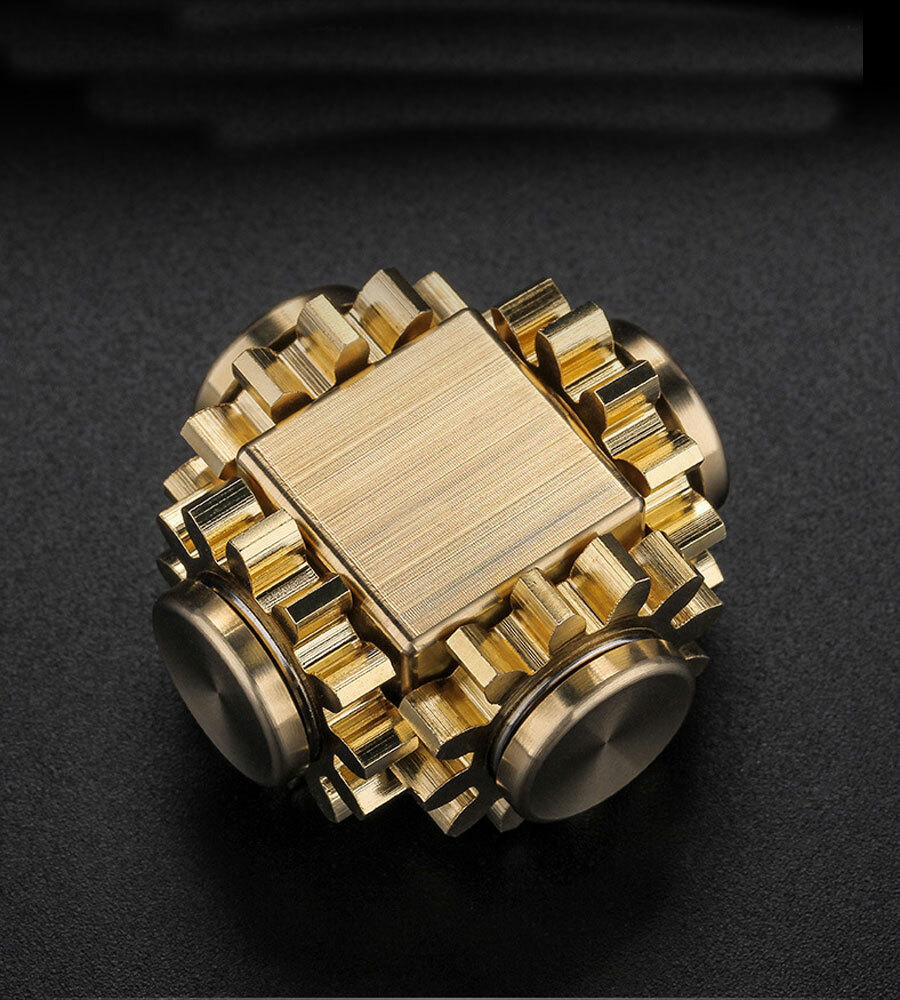 EDC Gear Linkage Brass Gyroscope Fingertips Spinning Top Gearwheel Gyro Toy Gift