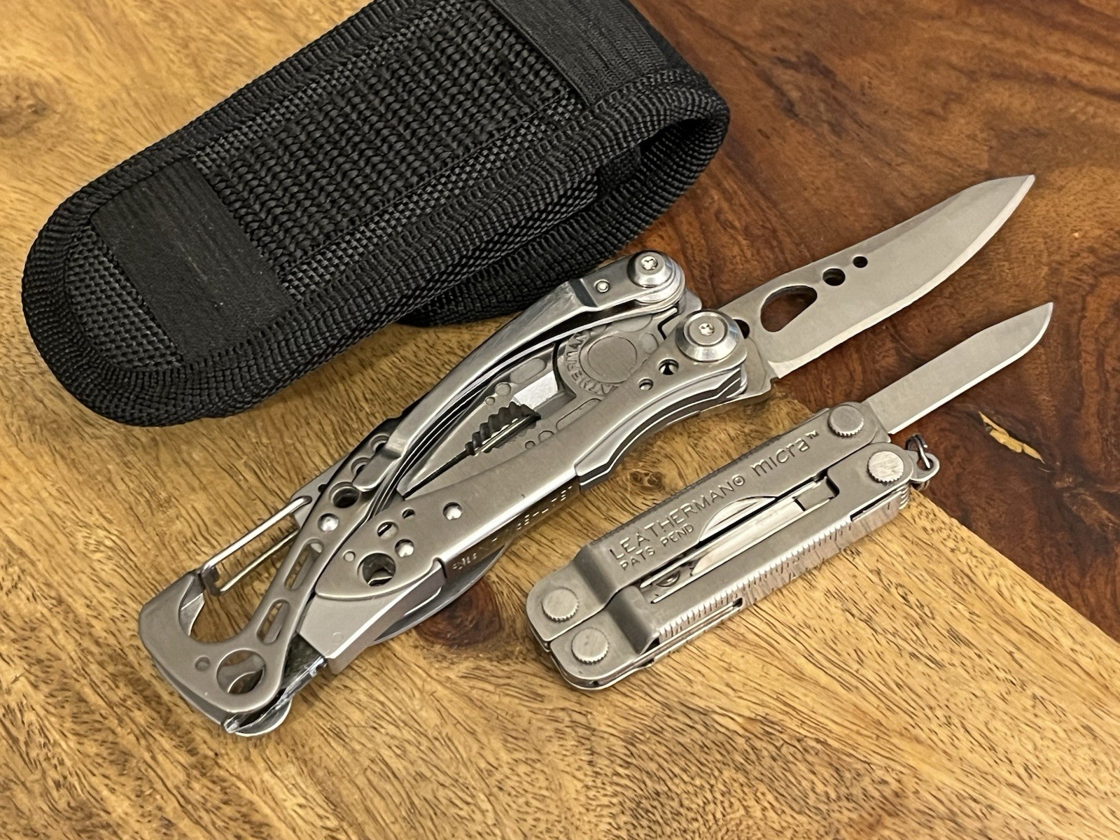 Leatherman Skeletool & MICRA MultiTools SUPER NICE! w/New Sheath