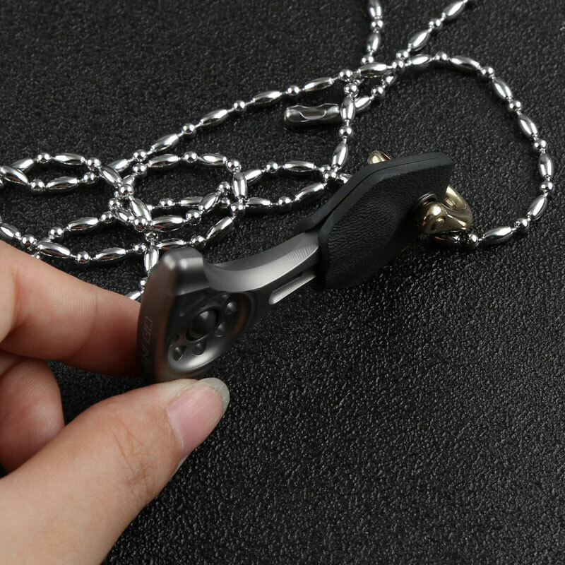 TC4 Titanium Keychain Necklace Pendant Bead Window Break Tool with Kydex Sheath