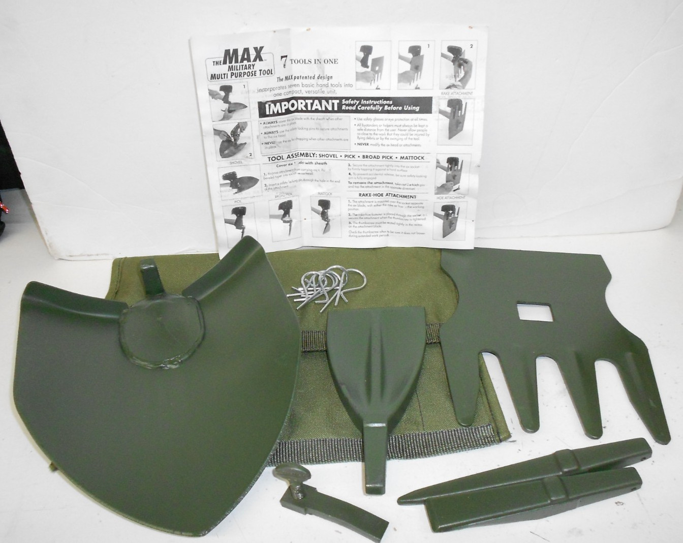 Forest Tool Co “the MAX” Multi Purpose Tool Kit Shovel Rake Hoe Pick Etc. NEW