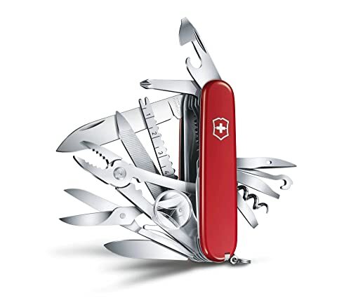 Victorinox Swisschamp Swiss Army Knife Red with Leather Case in Blister