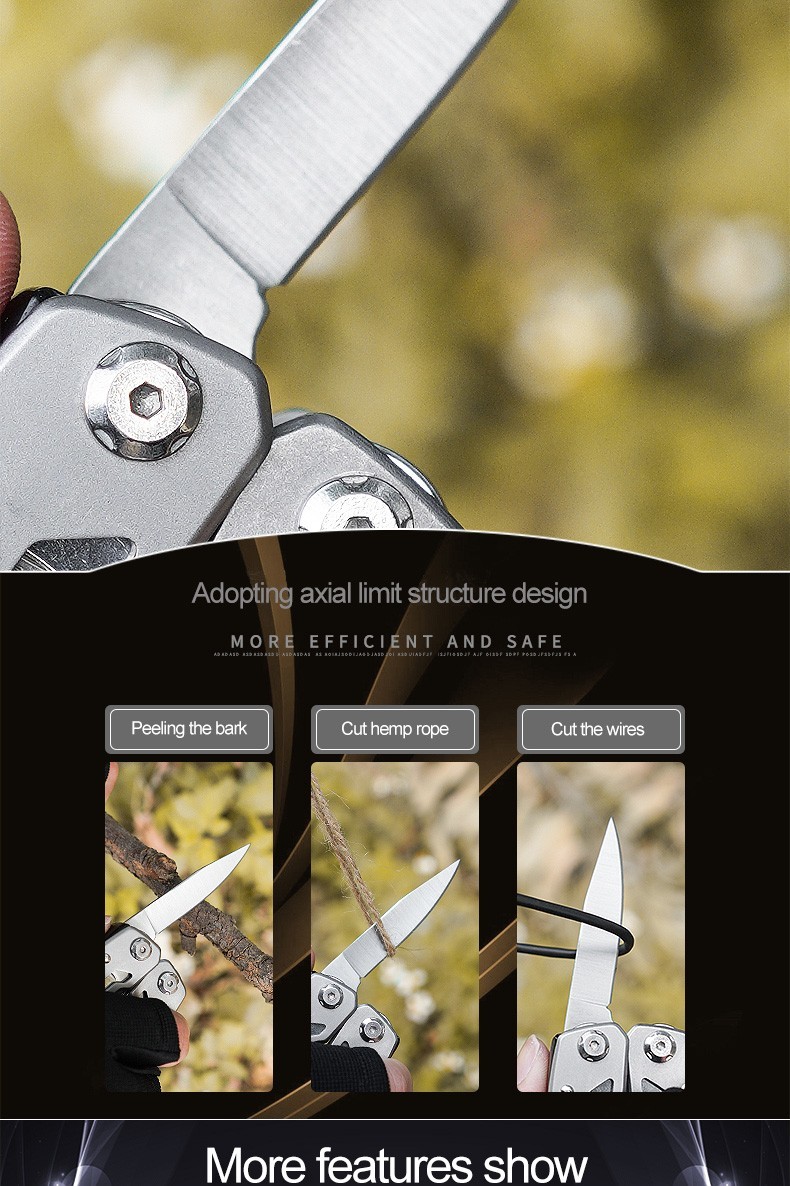 Multifunction Stainless Steel MultiTool – Small Size Folding Pliers with Key Ring