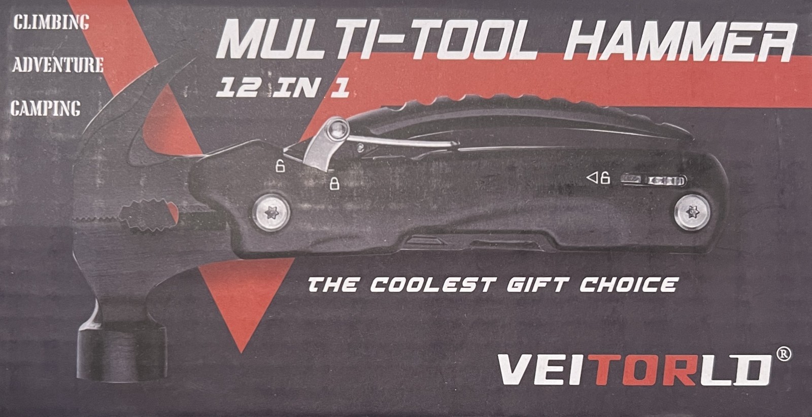 Veitorld 12 In 1 Multi-Tool Hammer Compact 5.5 Length Climbing Adventure Camping