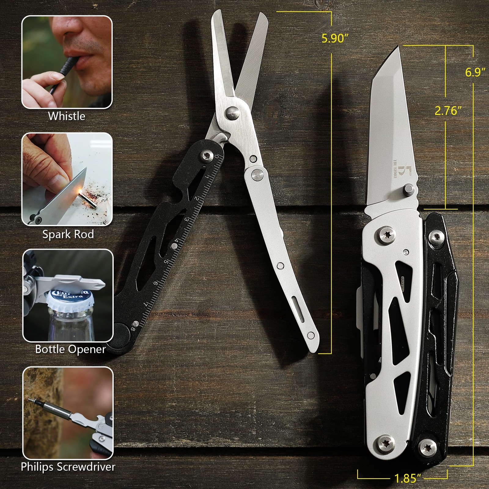 Multitool 19 in 1 Multitools Pliers with Detachable Scissors, Survival Utilit…