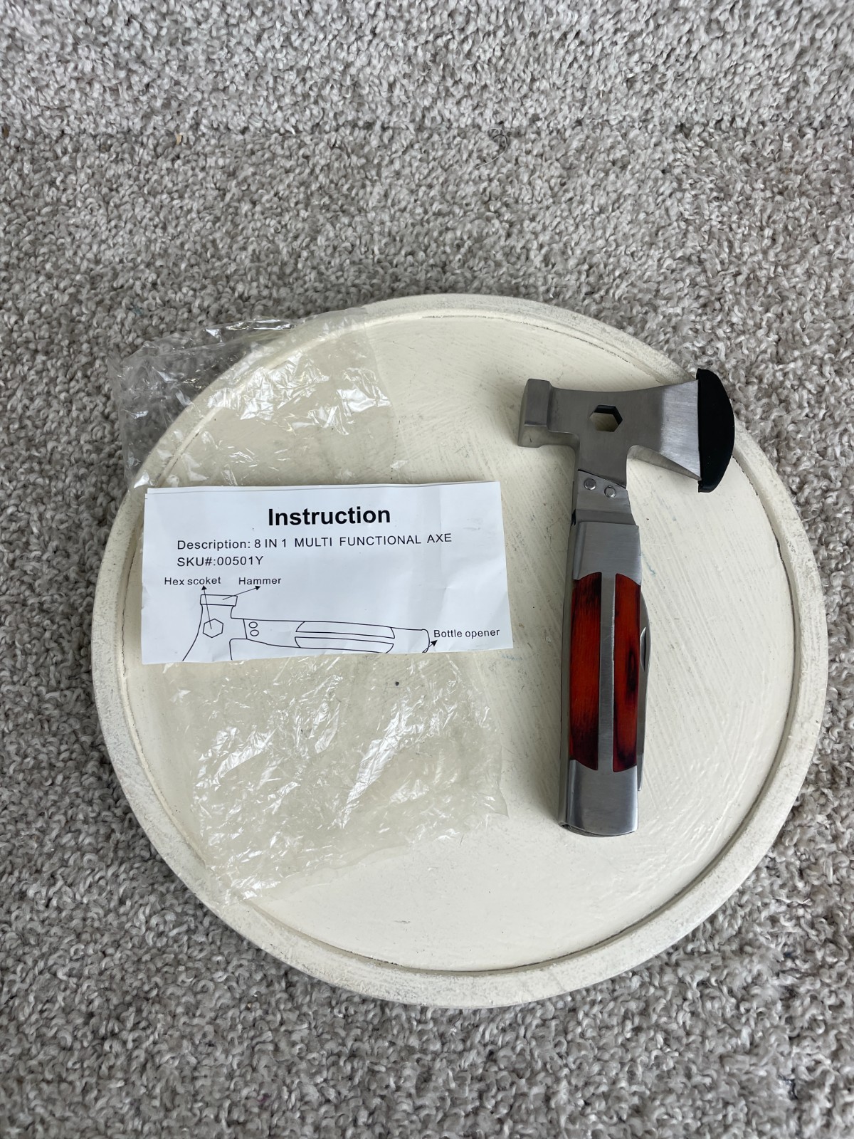 Sheffield 12301 Camper 12-in1 Multi-Tool Handheld Axe Head Spike Hammer