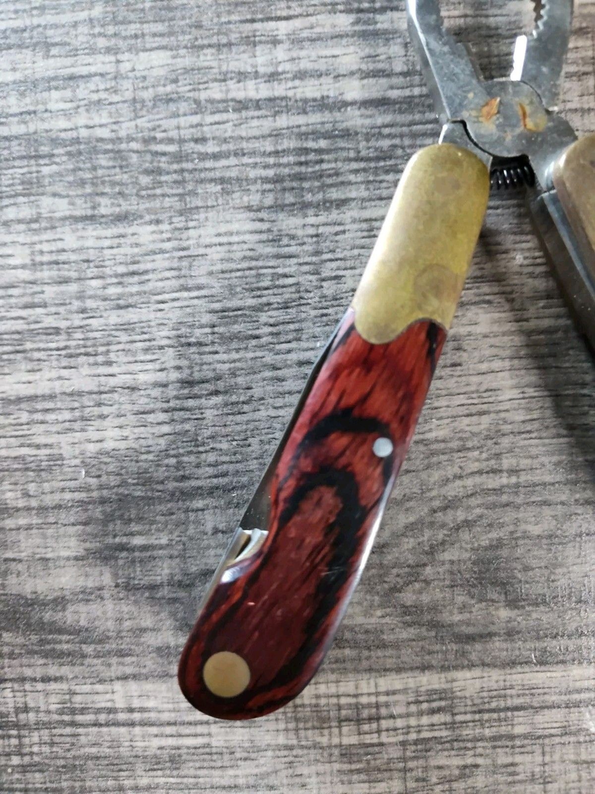 Vintage Husky 25 Years 25th Anniversary Limited Edition Multi-Tool Brass & Wood