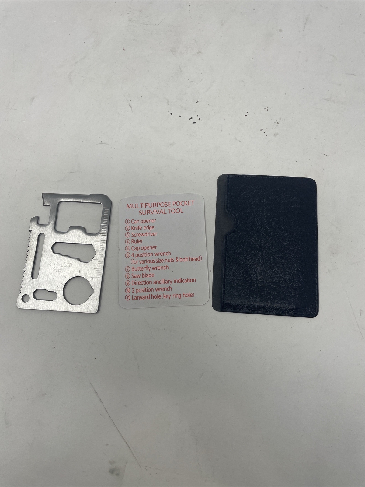 11-in-1 Stainless Steel Survival Multi Tool Wallet Card Camping Emergency