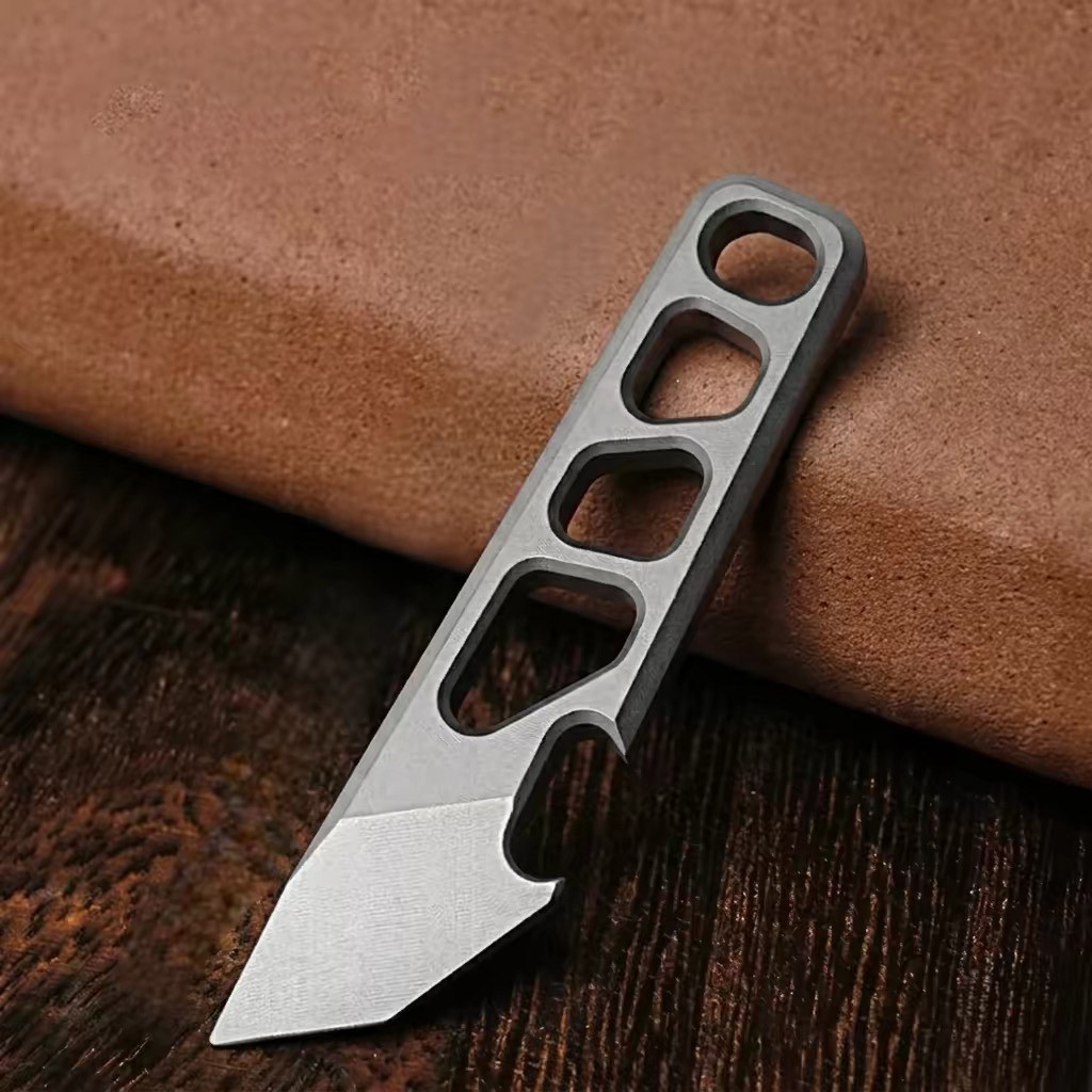 EDC Titanium Alloy Multi Tools Pry Bar Crowbar Bottle Opener Keychain Pendant