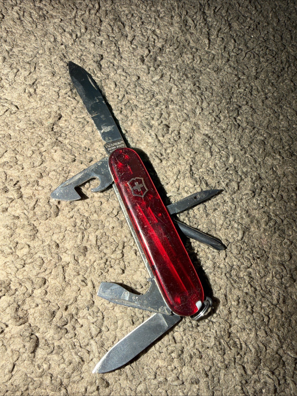 Victorinox Officier Suisse TRANSPARENT Red Swiss Made Army Knife Multi Tool