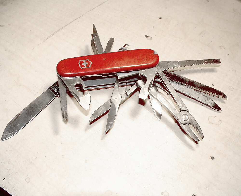 7 Layer SWISS “Officer Suisse” Army Knife 16 Functions? Sissors Pliers File Etc