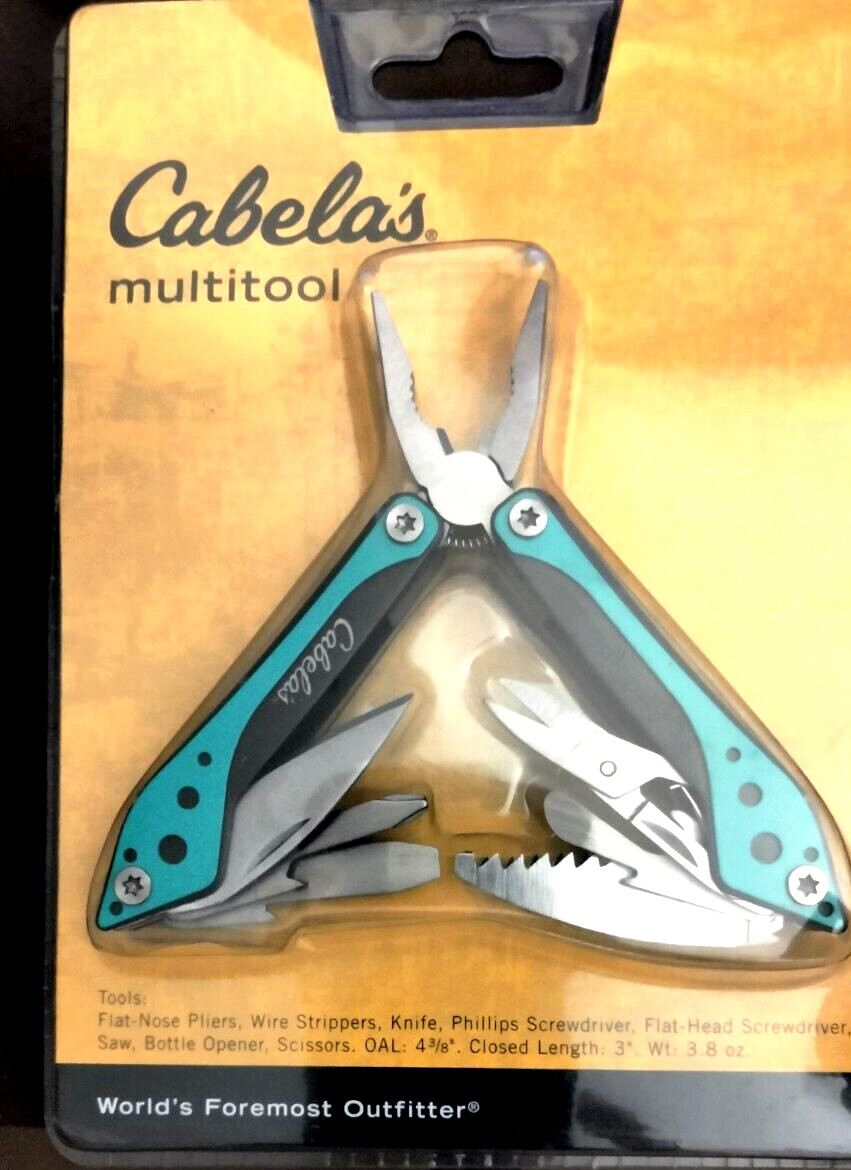 Cabela’s Multitool 8 In 1 Tools with Nylon Case 4 3/8″ Overall Length Brand New